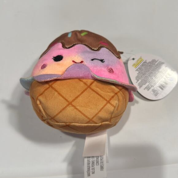 NWT 5” Squishmallows Glady the Rainbow Ice Cream Waffle Cone - Picture 2 of 4